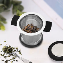 Load image into Gallery viewer, Stainless Steel Tea Filter With Heat Safe Silicone Handles Do Over Corner Store LLC