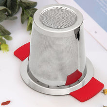 Load image into Gallery viewer, Stainless Steel Tea Filter With Heat Safe Silicone Handles Do Over Corner Store LLC