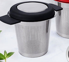 Load image into Gallery viewer, Stainless Steel Tea Filter With Heat Safe Silicone Handles Do Over Corner Store LLC