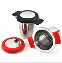 Load image into Gallery viewer, Stainless Steel Tea Filter With Heat Safe Silicone Handles Do Over Corner Store LLC